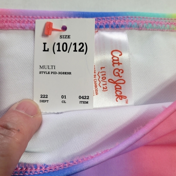 Cat & Jack, Size Lrg  (10/12), Ombre Midrise Bikini Rainbow - Picture 4 of 6